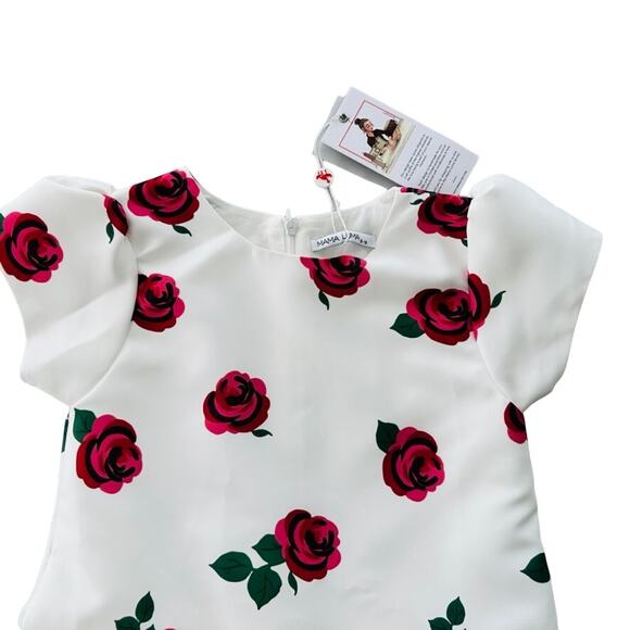 MAMA LUMA GIRLS IVORY & PINK ROSE DRESS NEW Size 9-10 Party Wedding Pageant - Picture 3 of 7